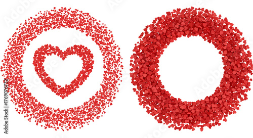 red hearts ring a festive wreath of tiny hearts for valentines day graphics and designs spreading love and romance in a stylish circular pattern