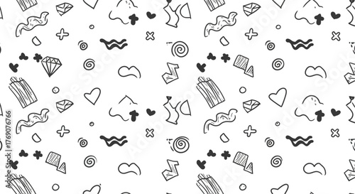 seamless doodle pattern creating a fun background for creative projects ideal for textiles wallpapers and playful designs enhancing visual appeal
