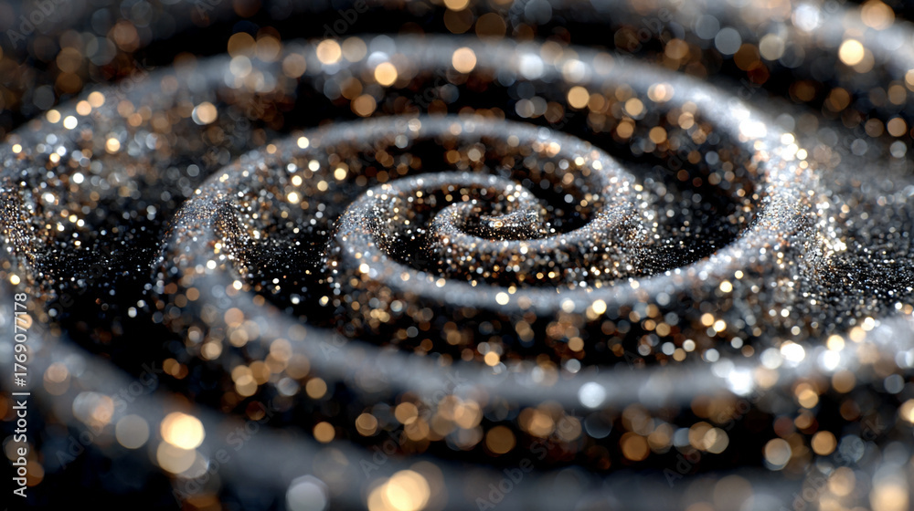 Fototapeta premium A holographic spiral of floating white-gold and silver data streams, glowing softly in motion—symbolizing digital flow, intelligence, and futuristic connectivity in hyperreal clarity. 