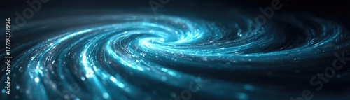 Abstract blue swirls forming tornado wind effect concept. A mesmerizing blue vortex capturing the essence of cosmic beauty.
