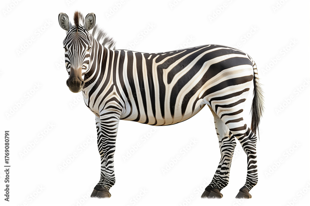 Fototapeta premium Zebra isolated on white background isolated on white background