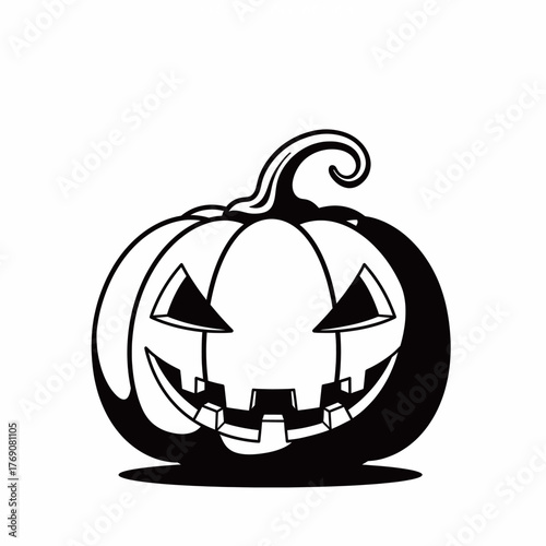 Grinning Jack-O’-Lantern Pumpkin Icon Vector Illustration