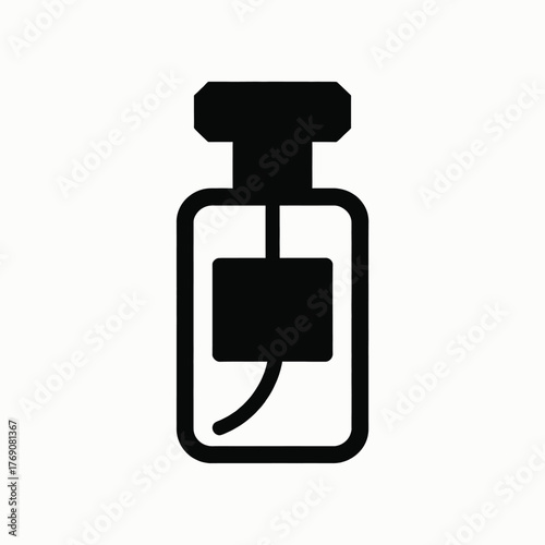 Black perfume bottle icon with spray nozzle fragrance 1