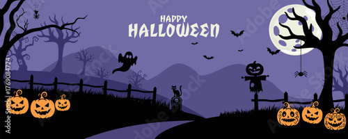 happy halloween minimal poster design.