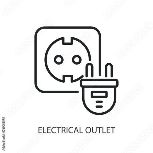 Electrical outlet thin line icons. Original vector illustration.