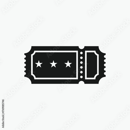 vip ticket , voucher with star rate, Travel ticket, entry ticket icon design vector