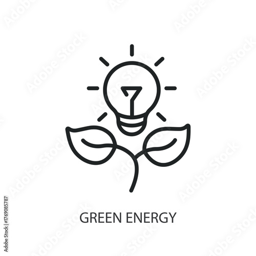 Green energy thin line icons. Original vector illustration.