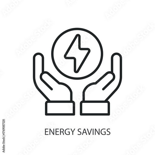 Energy savings thin line icons. Original vector illustration.