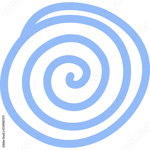 Abstract Blue Spiral Symbol on Transparent Background Representing Energy or Movement