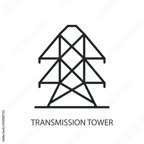 Transmission tower thin line icons. Original vector illustration.