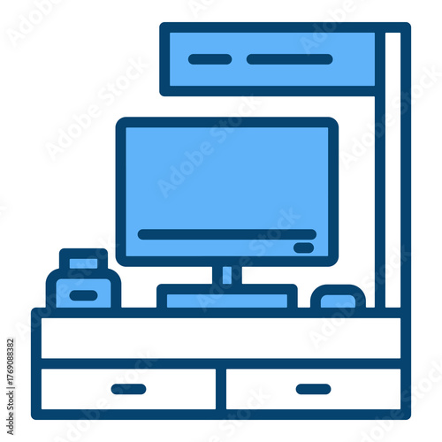 Cashier Computer Single Icon Vector Collection 