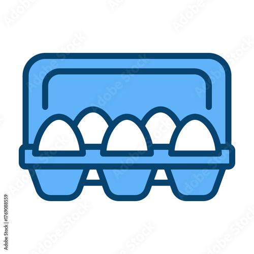 Egg Carton Single Icon Vector Collection 