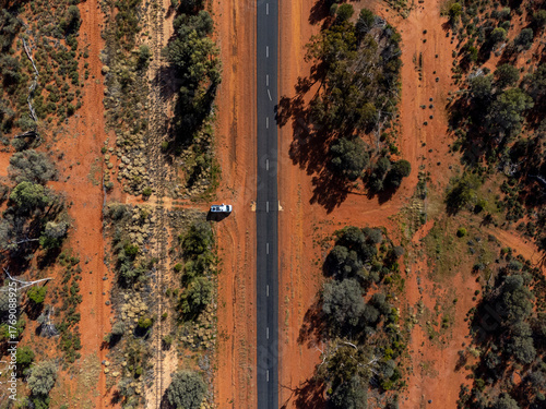 Australian outback road and red soil