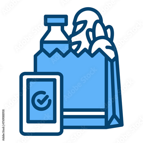 Online Grocery Single Icon Vector Collection 