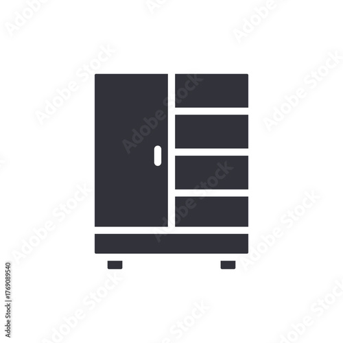 Modern Style Wardrobe Furniture Cabinet With Drawers Icon