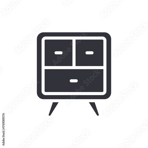 Drawer Furniture Storage Cabinet Vector Minimalist Design
