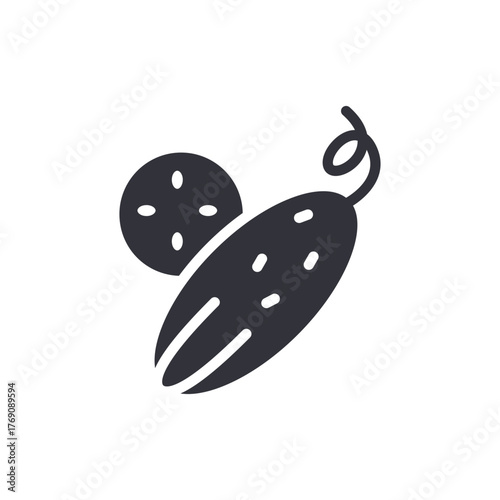 Cucumber Icon Fresh Food Vegetable Slice Health Symbol