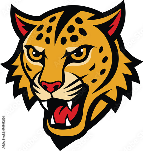 Jaguar head mascot logo vector illustration for esports team, sport club, gaming, t-shirt design, and tattoo design