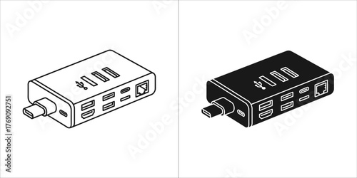 Usbc hub with multiple ports