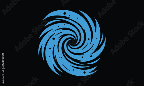 blue hole vortex vector on black background