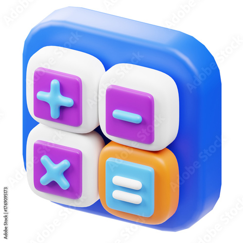 Minimalist 3D Rendering Calculator UI Design Concept for Financial Applications