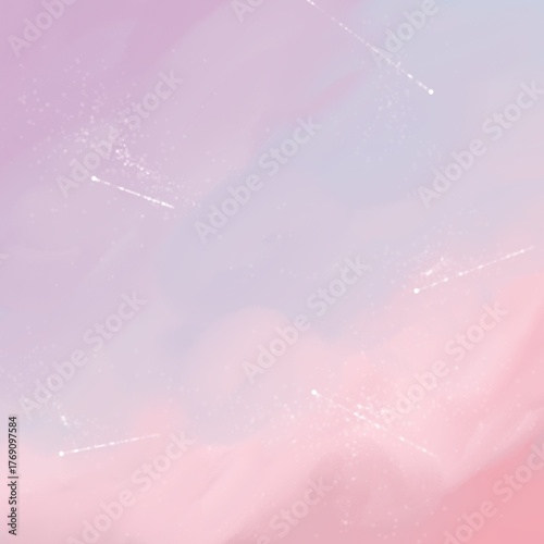 Soft Pastel Gradient Sky with Shooting Stars and Glitter