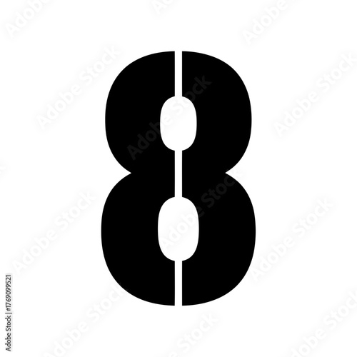 Black number 8 stencil