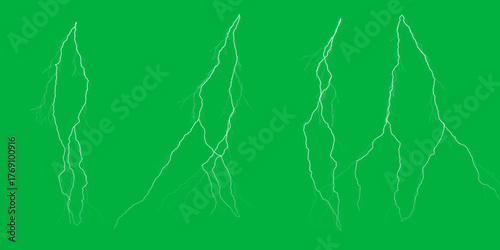 Four dramatic strikes of lightning illuminating the night sky showcasing nature s raw power and untamed energy on bright
