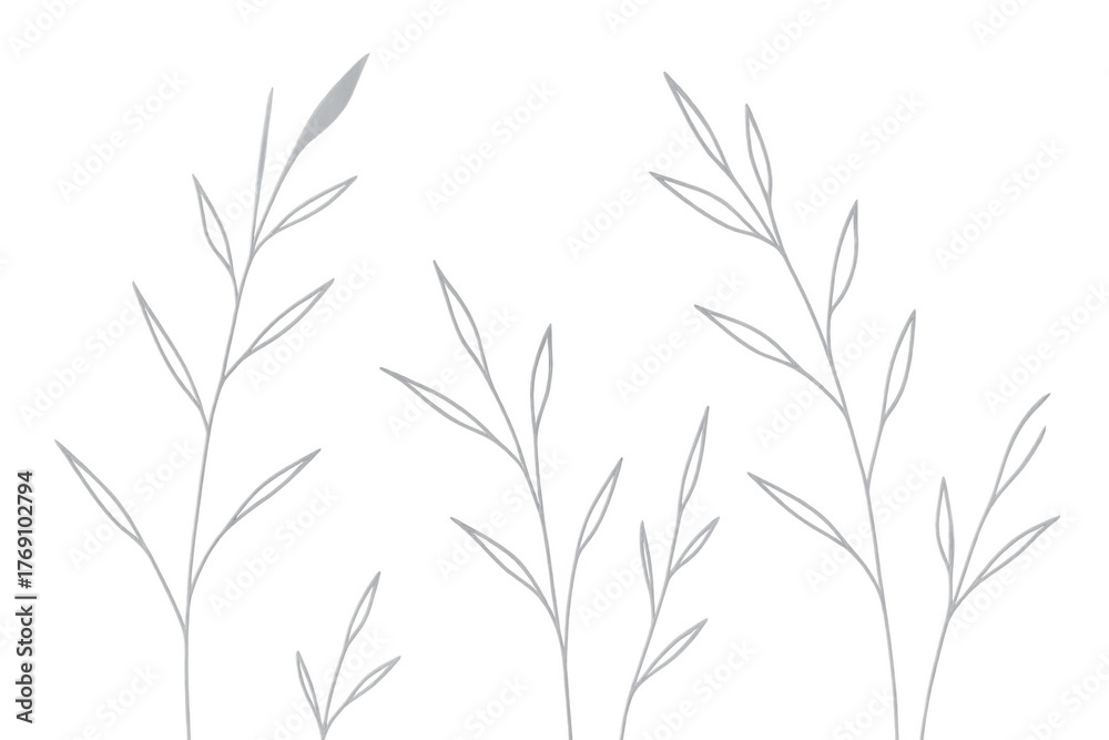 Naklejka premium Grass plant drawing illustration on transparent background