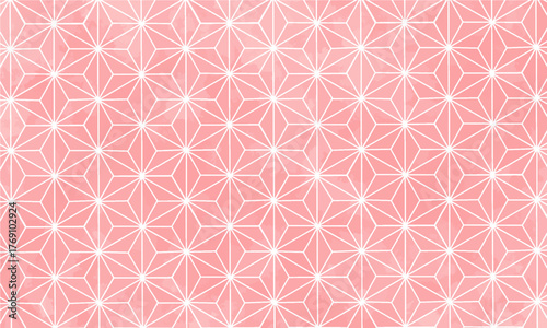 優しいピンクの麻の葉模様　ベクター