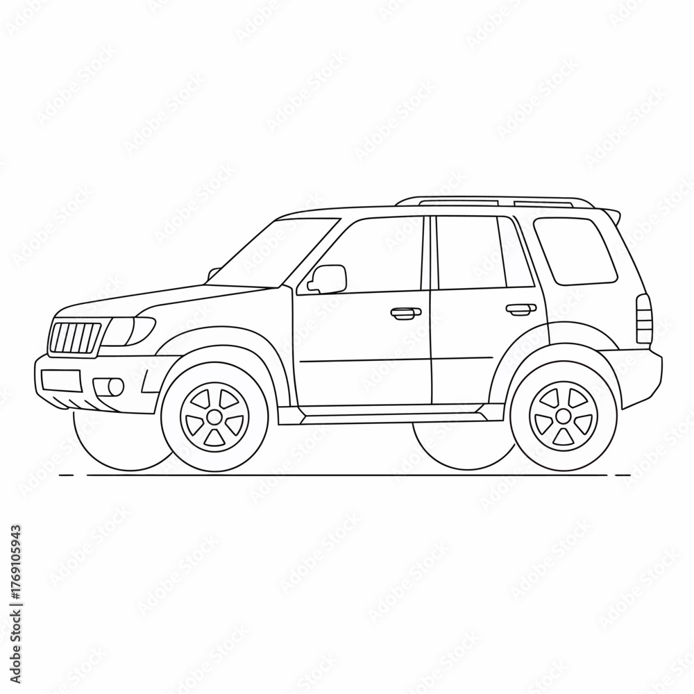 Fototapeta premium Offroad car outline illustration