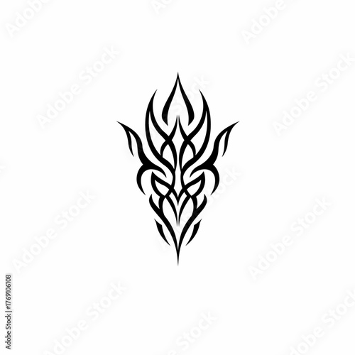 Tribal flames intertwined stylized art