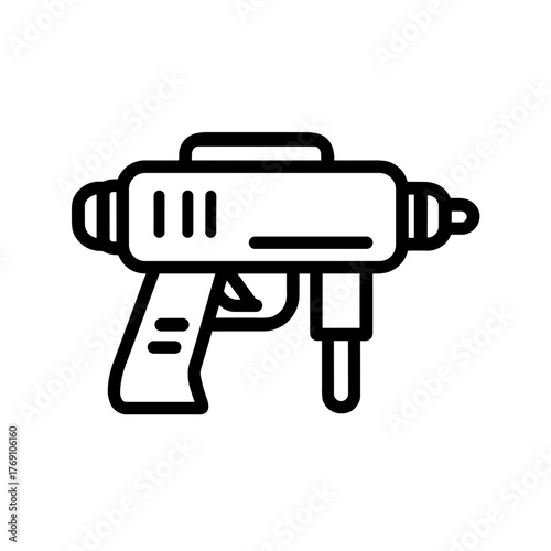 Minimalist Silhouette of a Toy Water Blaster Water Gun Icon