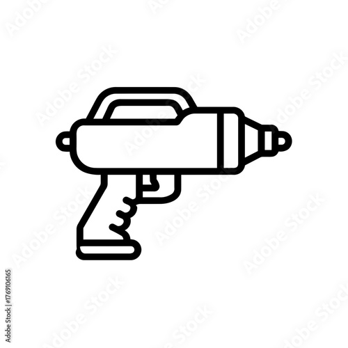 Minimalist Silhouette of a Toy Water Blaster Water Gun Icon