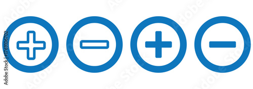 Plus & Minus signs. Plus minus symbol vector design. Add and subtract icon.