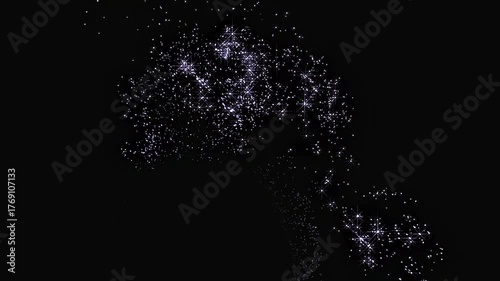 Glowing Light purple particles Forming Trails – Editable Stock Video, Abstract Floating Lights – Isolated Animation for Compositing 4K