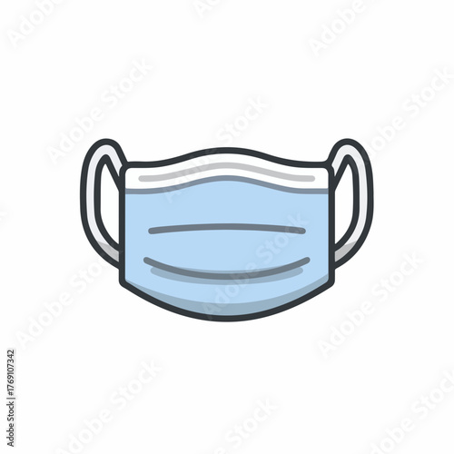 Medical Face Mask Flat Vector Icon