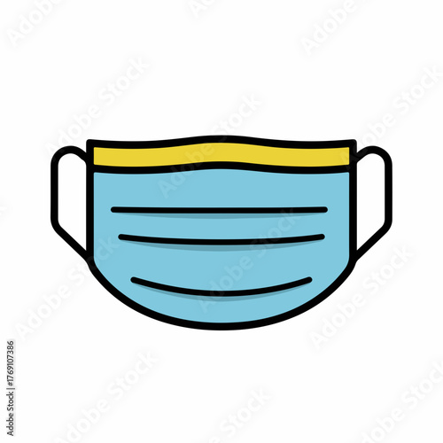 Medical Surgical Mask Flat Vector Icon