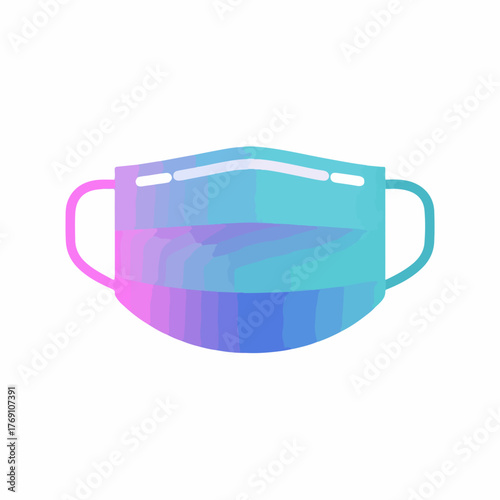 Medical surgical mask flat vector icon