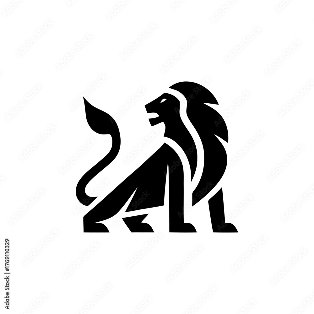 Fototapeta premium Majestic Lion Emblem Bold Minimalist Vector Symbol