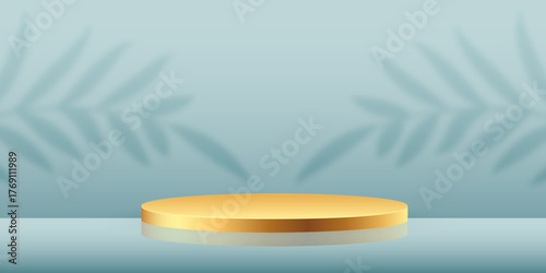 Realistic 3D cylinder pedestal podium with soft lighting and natural shadows. Abstract geometric studio background for product showcase, elegant design, and branding mockups