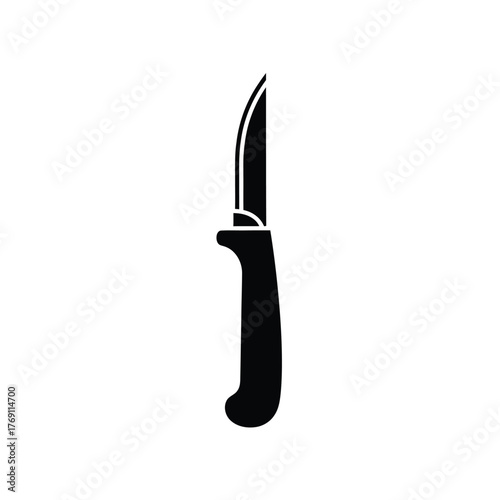 Black silhouette of a utility knife on white background