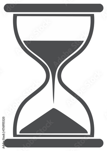 Minimalist Hourglass Vector Icon Showing Flowing Sand Time Passing Countdown