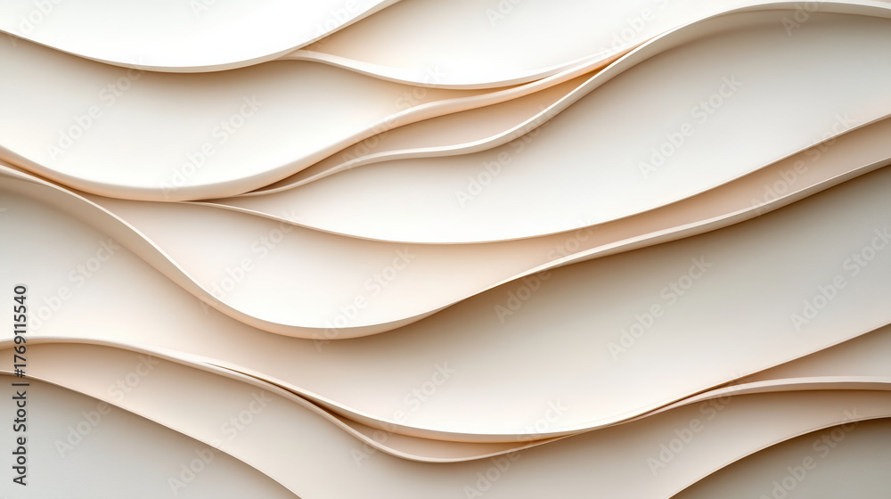 Obraz premium Elegant wavy lines in soft beige tones create luxurious and modern aesthetic