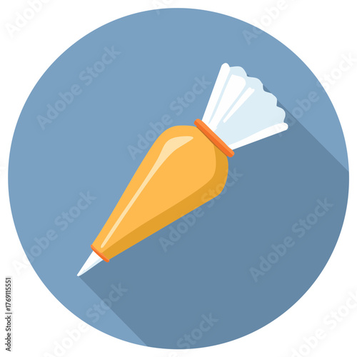 Illustration of a pastry bag for frosting or icing in a flat design
