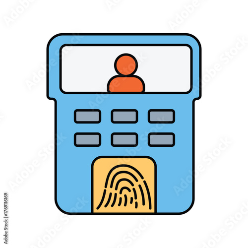 Biometric Identification icon with white background vector stock illustration