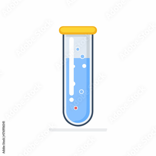 Scientific test tube flat vector icon