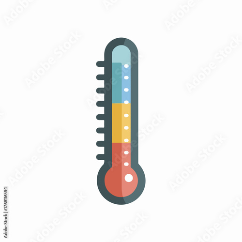 Sleek Thermometer Icon in Flat Design