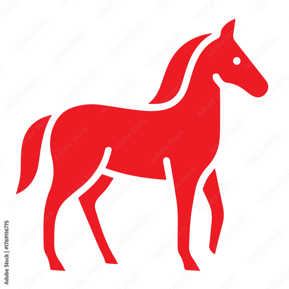 Obraz premium horse icon or logo symbol solid vector illustration 