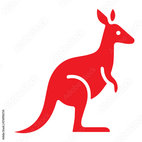 kangaroo icon or logo symbol solid vector illustration 